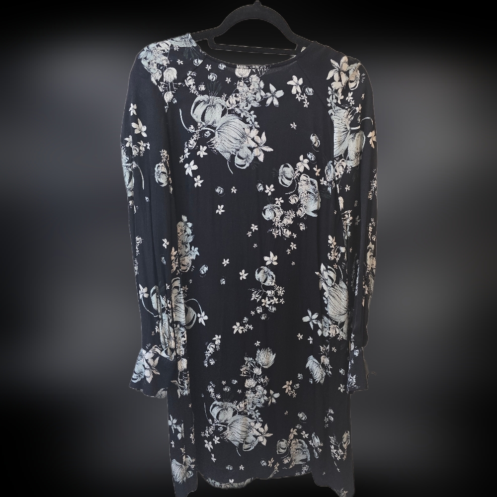 H&M Floral Long Sleeved Midi Dress